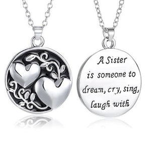 Sister Tree Heart Two Sided Necklace