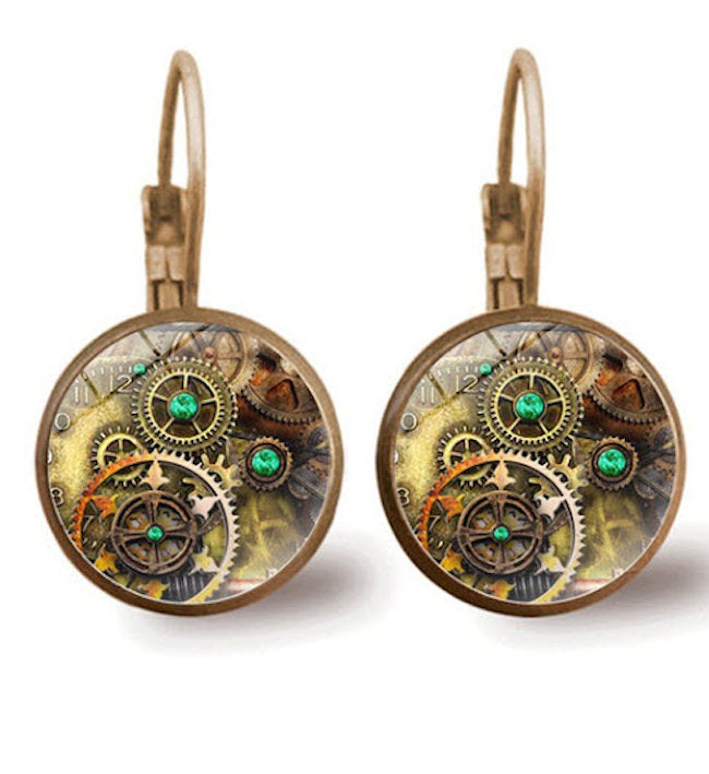 steampunk gear Earrings