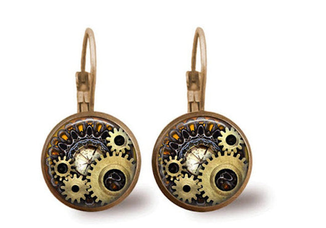 gear earrings Steampunk Gear Earring