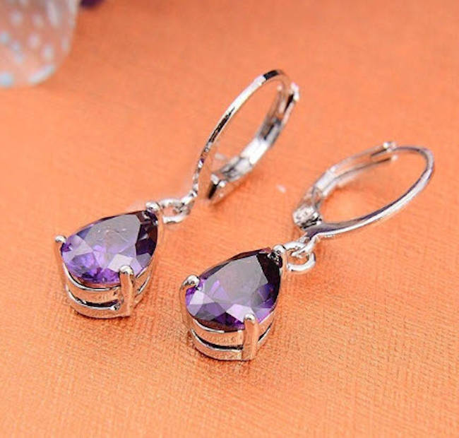 Amethyst Teardrop Earrings