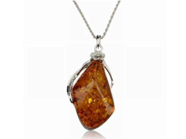 Tibetan Silver Baltic Amber Necklace