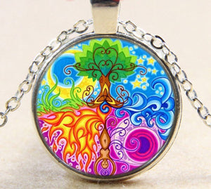 Colorful Tree of Life  Necklace
