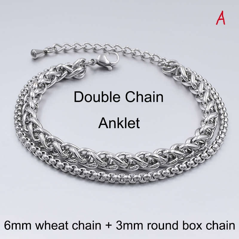 Stainless Steel Chain Ankle Bracelets