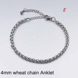 4 mm Wheat chain anklet