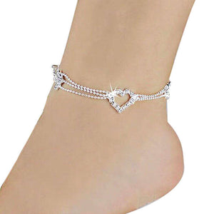 Anklet with Rhinestone heart