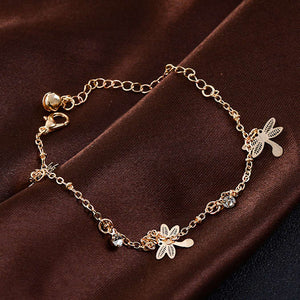 Ankle Bracelet with Dragonflies