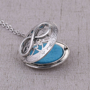 Infinity Sign in 3-D on Aromatherapy Locket Necklace