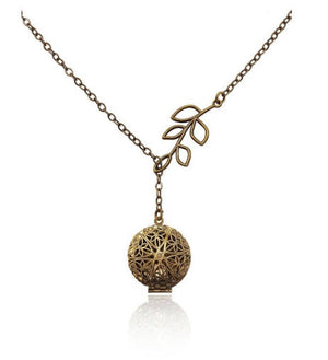 Brass Tone Aromatherapy Necklace with Lariat Necklace Chain