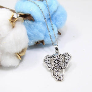 Antique Silver Elephant Aromatherapy Essential Oil Diffuser Necklace