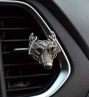Wolf Head - Viking Style  - Car Vent Essential Oil Diffuser 