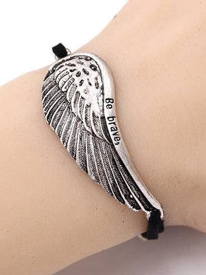 Wing Bracelet - "Be Brave" - Adjustable