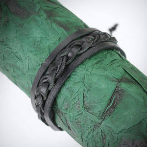 Leather Bracelet with three leather strands