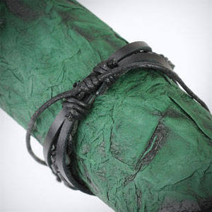 Leather Bracelet with Adjustable size sliding tie-knot closure