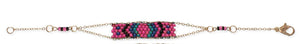 Seed Bead Bar Bracelet, pink