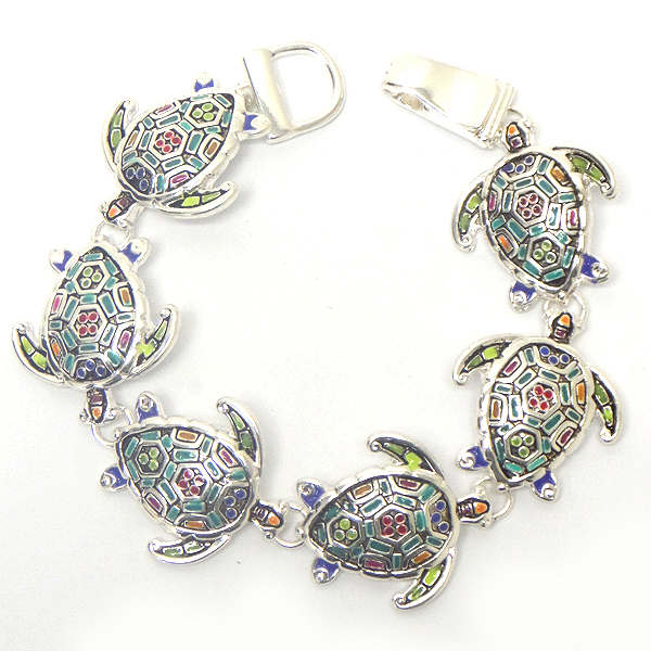 Mosaic Sea Turtle Magnetic Bracelet