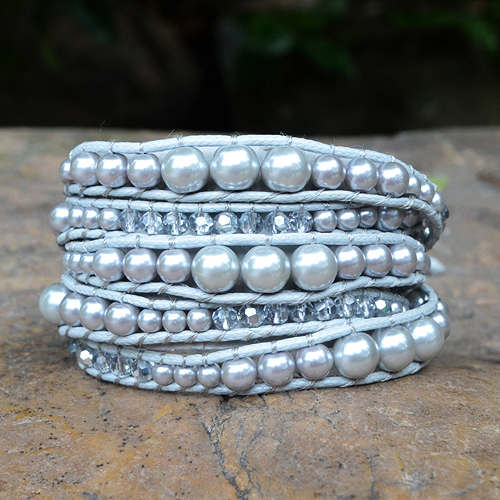 Gray Freshwater Pearl Wrap Bracelet