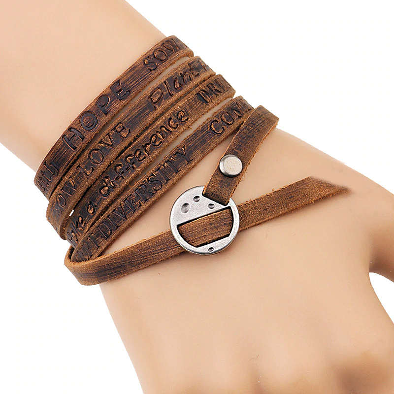 Inspirational Multi-Layer Leather Bracelet
