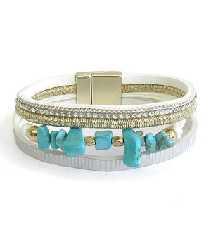 White and Turquoise Bracelet
