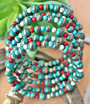 Multi Colored Coil Bracelet