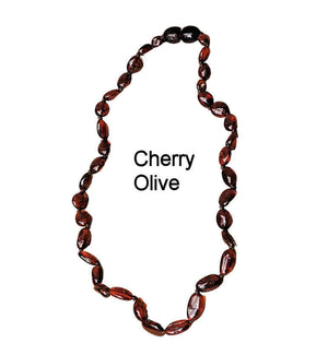 Cherry Olive baltic amber teething necklace