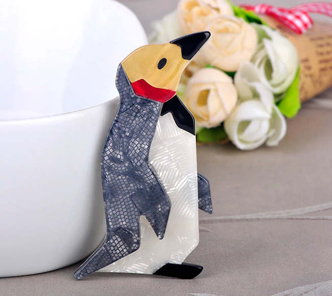 Penguin Acrylic Brooch