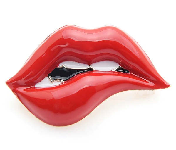 Red Lip Enamel Brooch