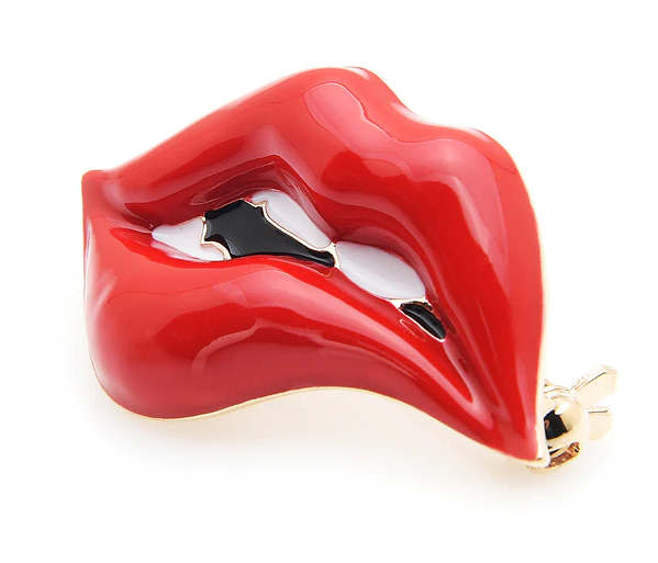 Red Lip Enamel Brooch