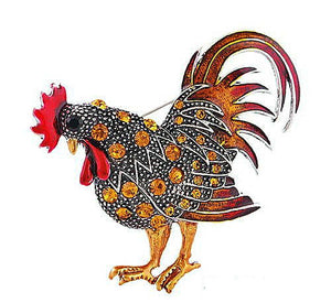 Rooster Brooch 