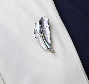 Shell Feather Brooch