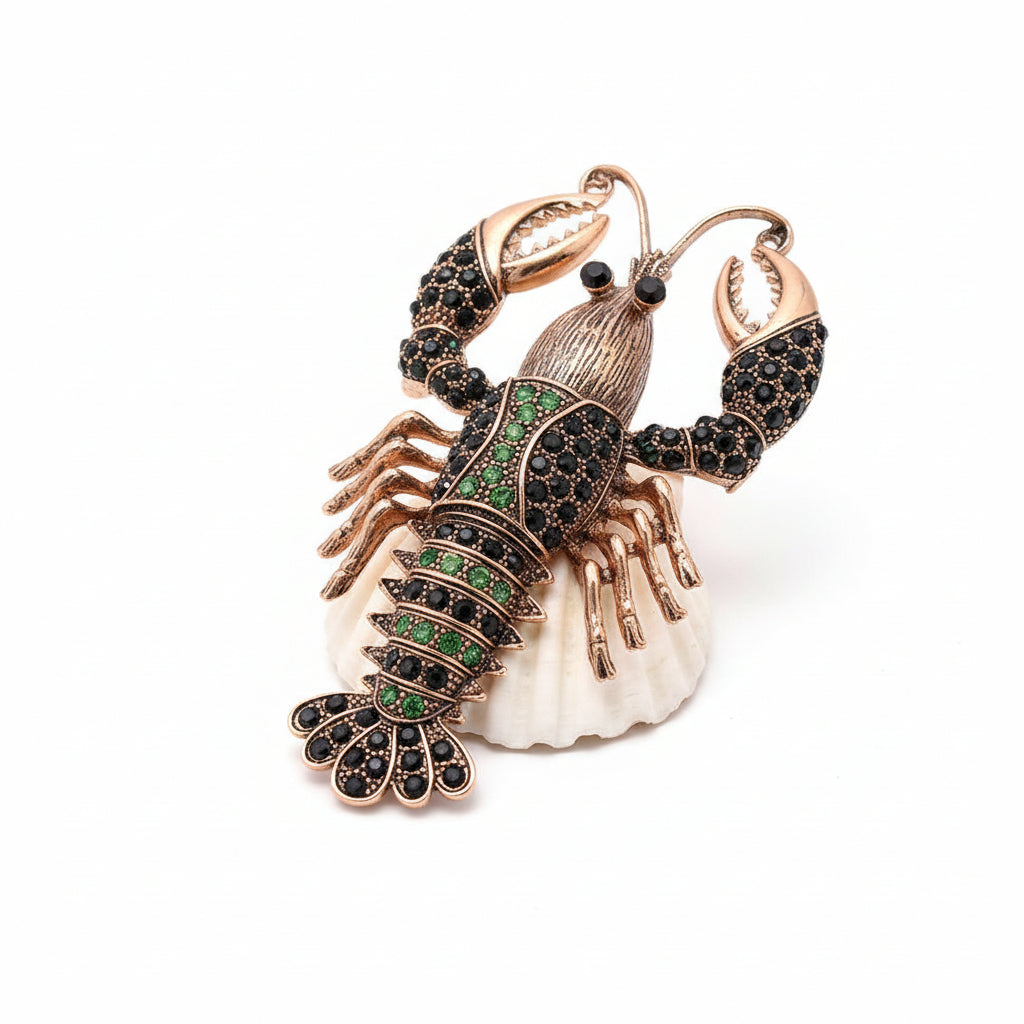 Rhinestone Lobster Pin