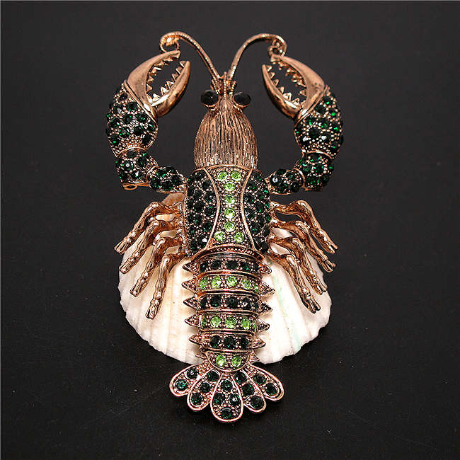 Rhinestone Lobster Pin