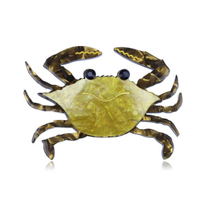 Acrylic Crab Brooch