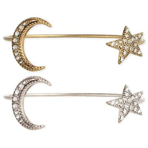 Crystal Star & Moon Bangle Bracelet