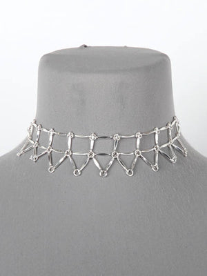 Silver Tone Choker Necklace