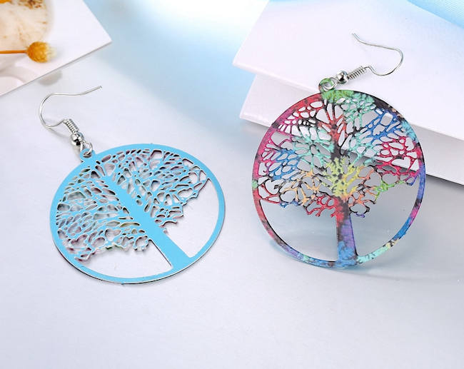 Colorful Tree of Life Earrings