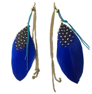 Feather Tassel Drop Earrings Bohowith Chain Brincos