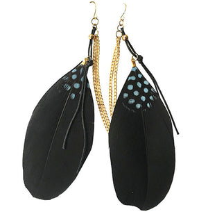 Black feather earrings