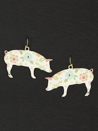 Floral Pig earrings