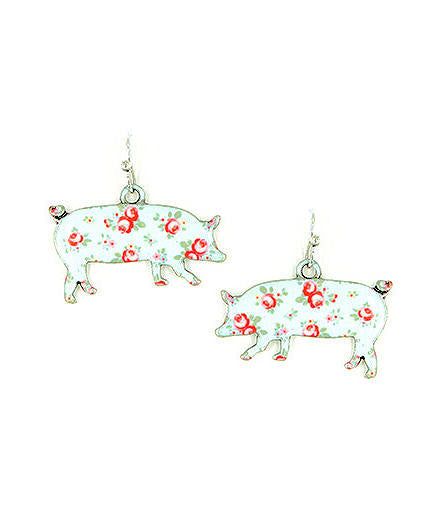 Floral Pig earrings