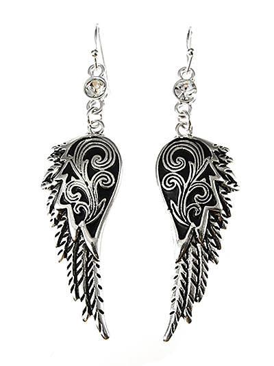 WING EARRINGS WITH UNUSUAL PATTERN 