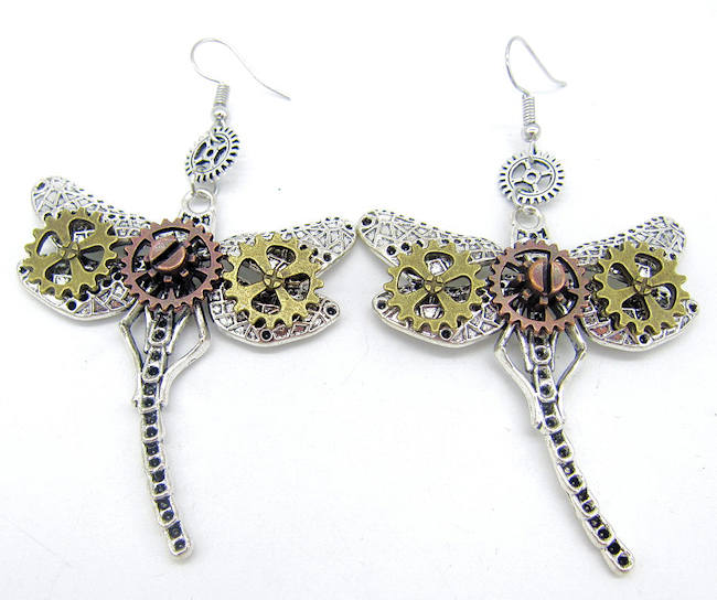 Steampunk Dragonfly Earrings