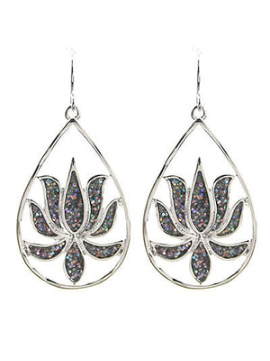 sparkly lotus earrings