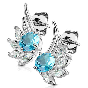 Angel Wing with CZ Earrings