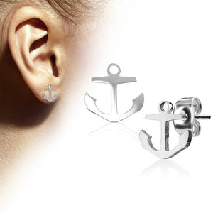 Stainless Steel Anchor Earrings