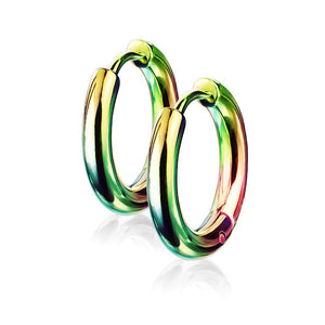 Rainbow Anodized Hoop Earrings