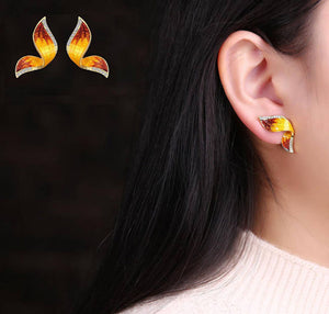 earrings amber stud