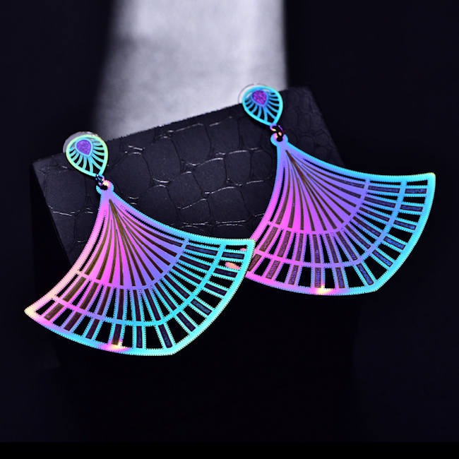 Colorful Stainless Steel Statement Earrings