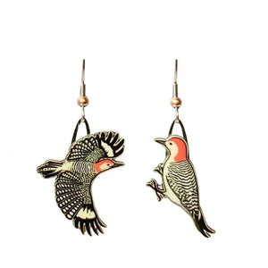 red bellied Woodpecker earrings