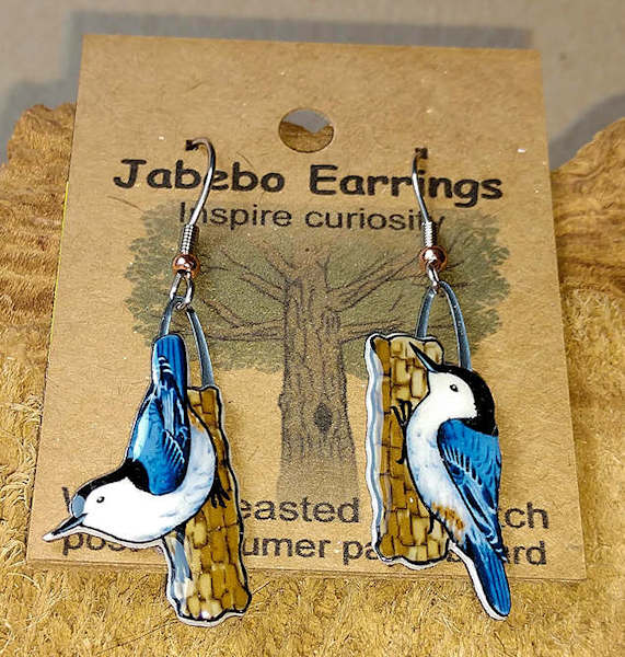 White-Breasted Nuthatch Earrings