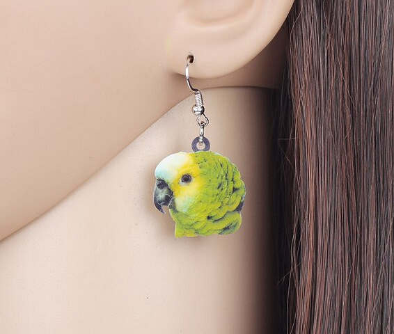 Yellow-headed Parrot Bird Earrings